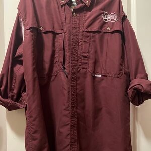 Drake Red Casual Button Down Shirt